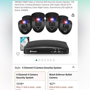 SWANN 1080P Video 4 Channel DVR Security Camera System